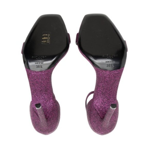 $995 YSL Saint Laurent Glitter Amber Sandals - Size 8.5 / 38.5 true size 8.5M - Picture 8 of 16